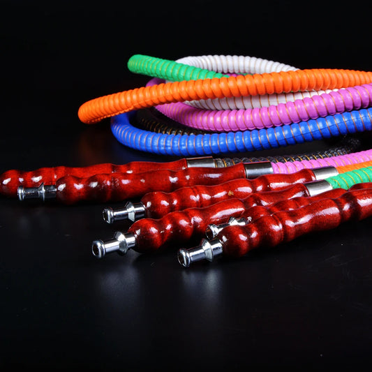 1M Leather Shisha Pipe Hookah Hose Wood Mouth Tip Shisha Pipe Hookah Hose Narguile Water Pipes Shisha Accessories